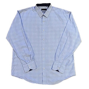 𝅺quieti Light Blue Diamond Design Button-Up Dress Shirt